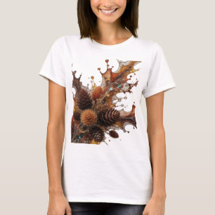 Camiseta Flocos de Chocolate PRATA VIVO Arte de Texto 3D