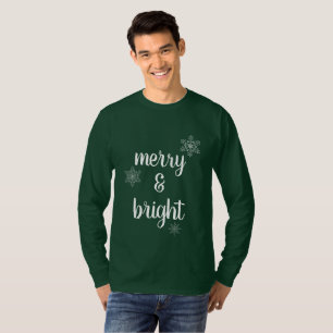 Camiseta Flocos de neve de Natal feliz e Brilhante