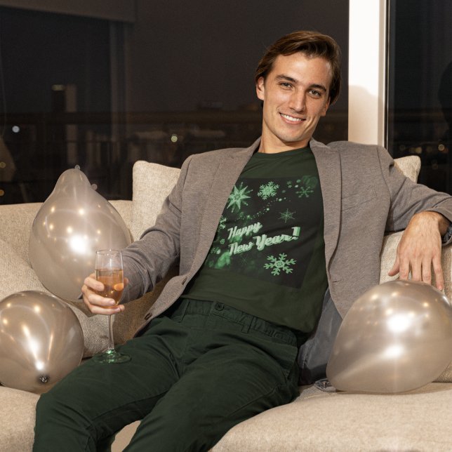 Camiseta Flocos de neve verdes (Criador carregado)