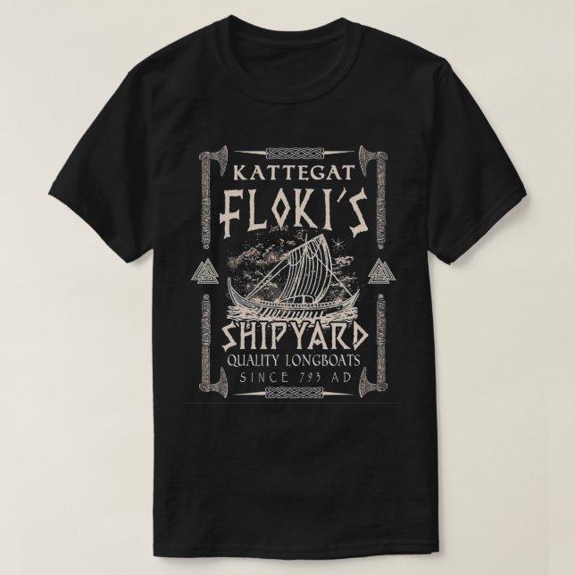 Camiseta Flokis estaleiro Kattegat Viking Ship Valknut Gift (Frente do Design)