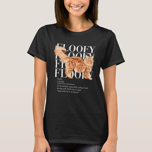Camiseta Floofy Red Maine Coon cat (Frente)