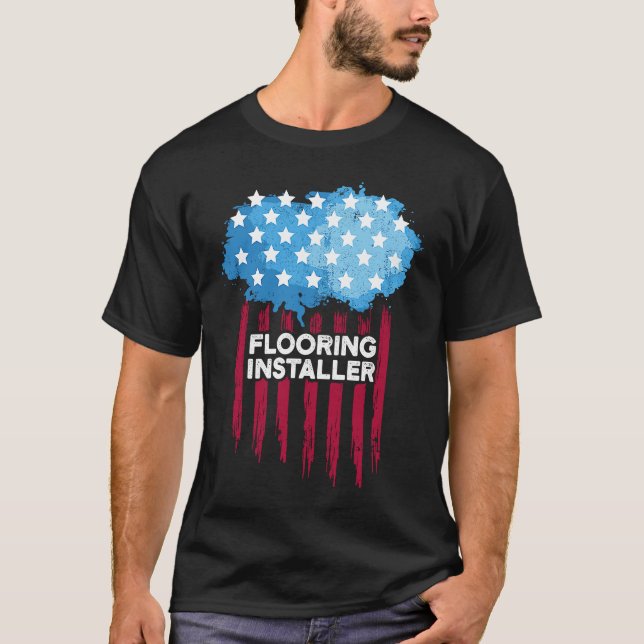 Camiseta Flooring Installer Contractor US Working Floor Ins (Frente)