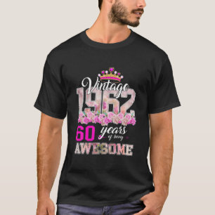 Camiseta Flor 1962 60º Aniversário Presente 60 Anos Cora