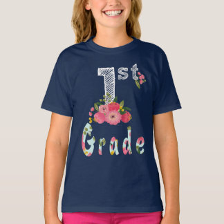 Camiseta Flor 1rua na faixa de trás à escola