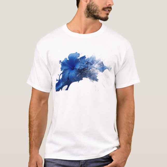 Camiseta Flor Abstrata Chic Gráfica de Designer (Frente)