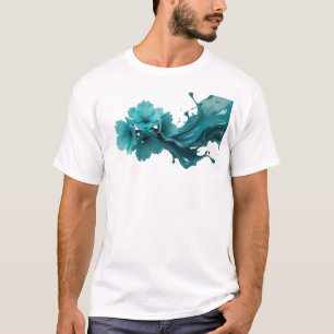 Camiseta Flor Abstrata Elegante Design Original