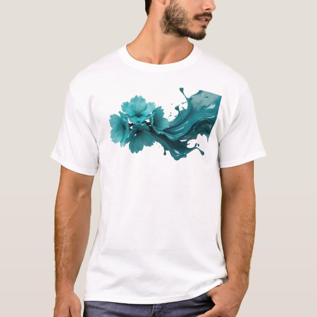 Camiseta Flor Abstrata Elegante Design Original (Frente)