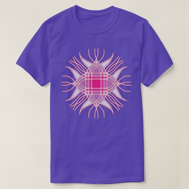 Camiseta flor abstrato rosa (Frente do Design)
