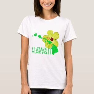Camiseta Flor Amarelo Hibiscus das Ilhas Havaianas