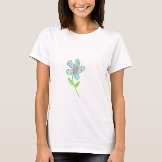 Camiseta Flor Azul (Frente)