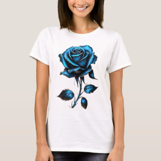 Camiseta flor azul