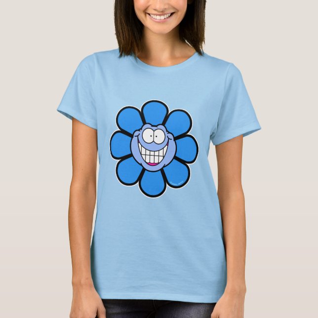 Camiseta Flor Azul Feliz (Frente)