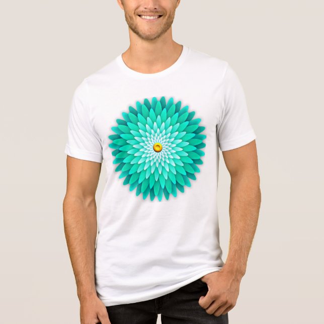 Camiseta Flor Azul Mandala-68566 (Frente)