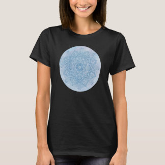 Camiseta Flor Azul Menina bonito Zen Boho Lotus M