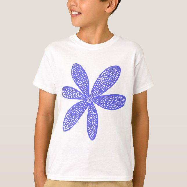 Camiseta Flor bonito - Azul elétrico (Frente)