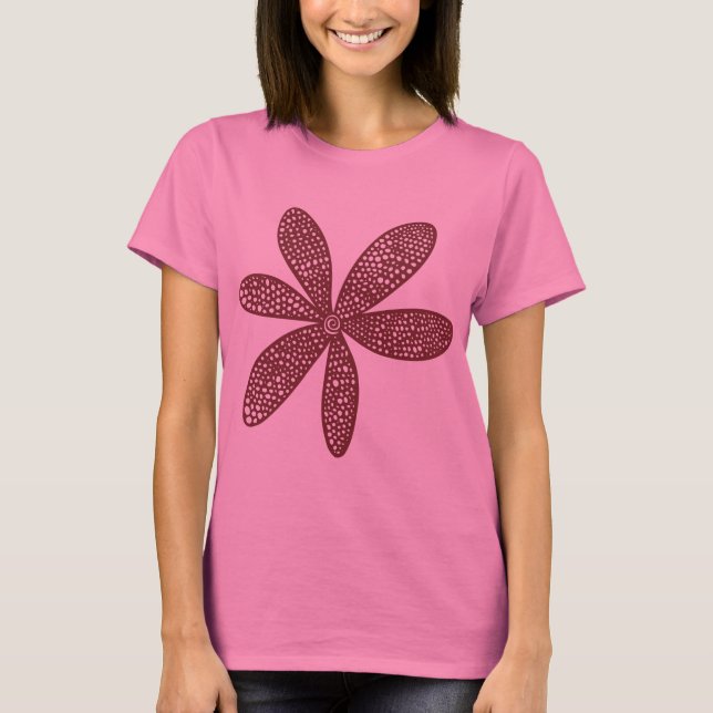 Camiseta Flor bonito - Castanho (Frente)