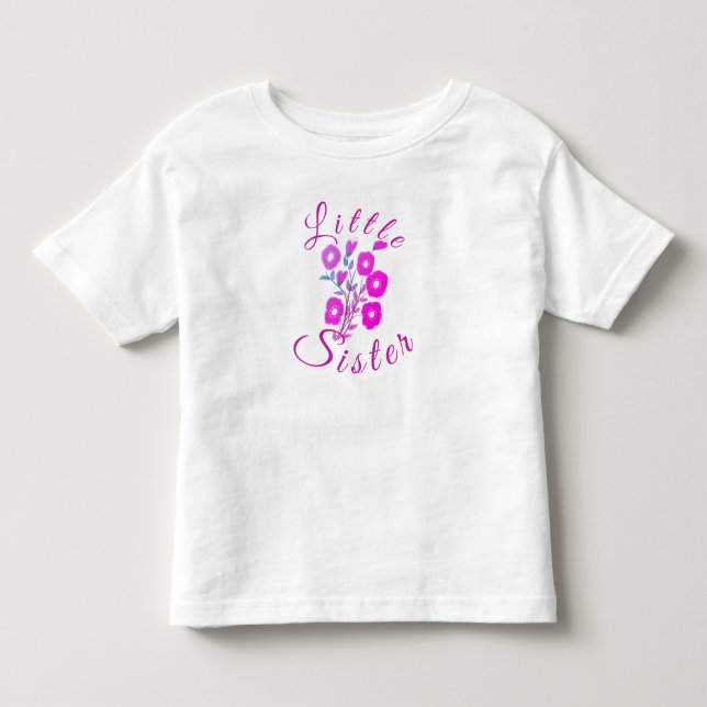 Camiseta Flor bonito Irmã Listtle (Frente)