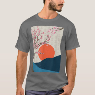 Camiseta Flor Bonito japonesa Rosa Sakura Sunset CherB
