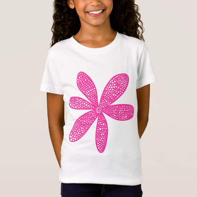 Camiseta Flor bonito - Rosa Quente (Frente)