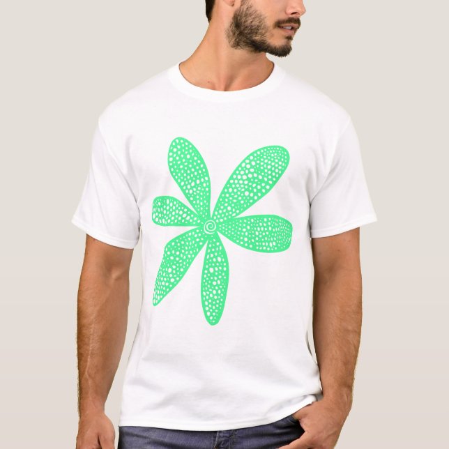 Camiseta Flor bonito - Verde Mint (Frente)