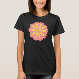 Camiseta Flor Botânica Rosa E Amarelo