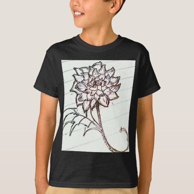 Camiseta flor branca de rosas (Frente)