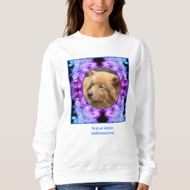 Camiseta Flor Brilhante Frame Crie sua própria foto (Frente)