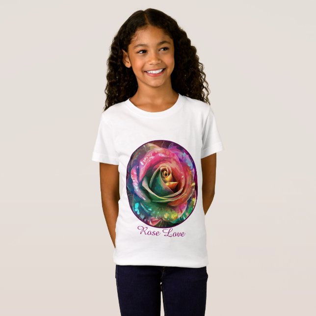 Camiseta Flor Celestial: Rosa de Alienígena (Frente Completa)