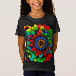 Camiseta Flor Colorida do Arco-Íris 104
