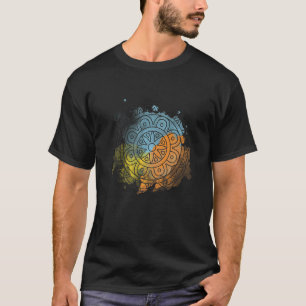 Camiseta Flor Colorida Mandala Padrão Floral Branco