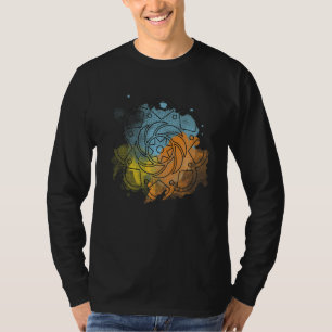 Camiseta Flor Colorida Mandala Padrão Floral Branco 1