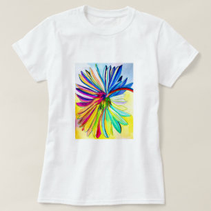 Camiseta Flor colorida Rainbow gerbera