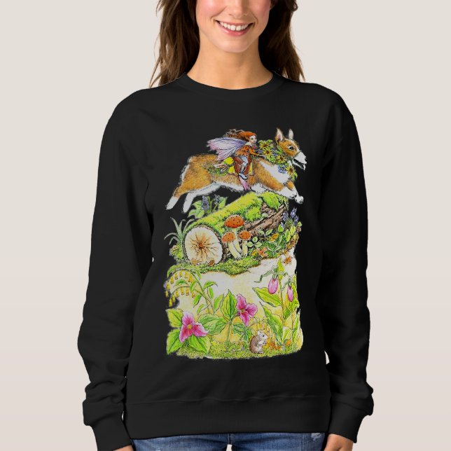 Camiseta Flor Com Cães Galeses Corgi (Frente)