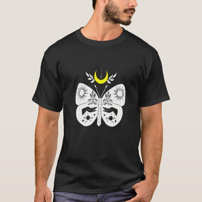 Camiseta Flor da Lua da Borboleta Esoteriana Espiritual (Frente)
