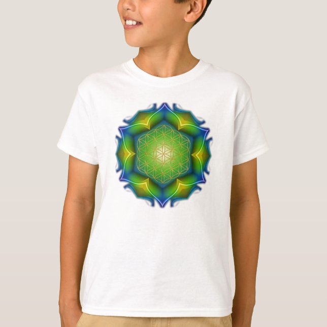 Camiseta FLOR DA VIDA / Blume des Lebens - Mandala V (Frente)