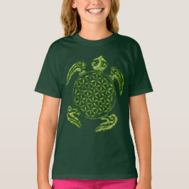 Camiseta Flor da Vida / Blume des Lebens - tartaruga verde