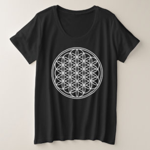 Camiseta FLOR DA VIDA - Contorno do símbolo da Geometria Sa