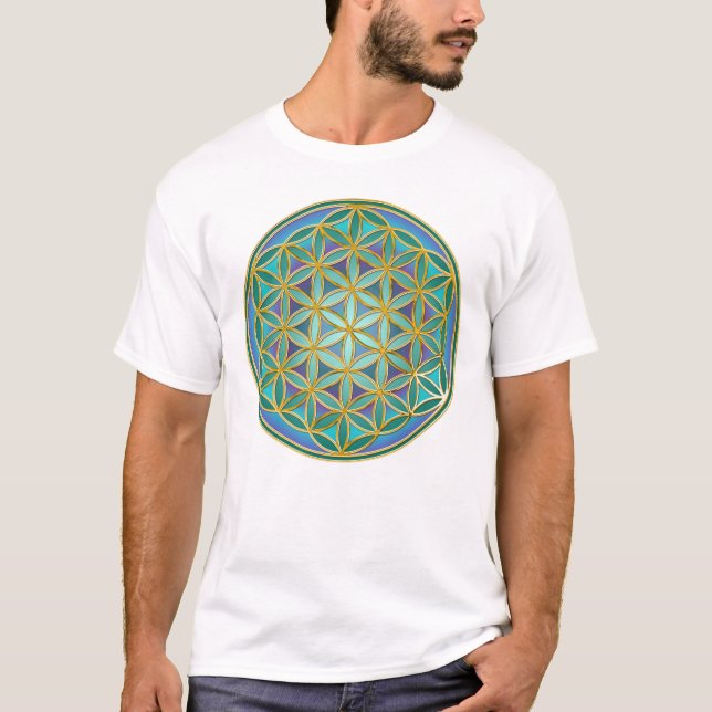 Camiseta FLOR DA VIDA - Design 1 das Geometrias Sagradas (Frente)