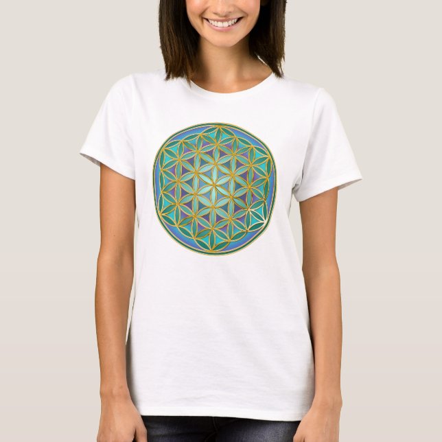 Camiseta FLOR DA VIDA - Design 1 das Geometrias Sagradas (Frente)