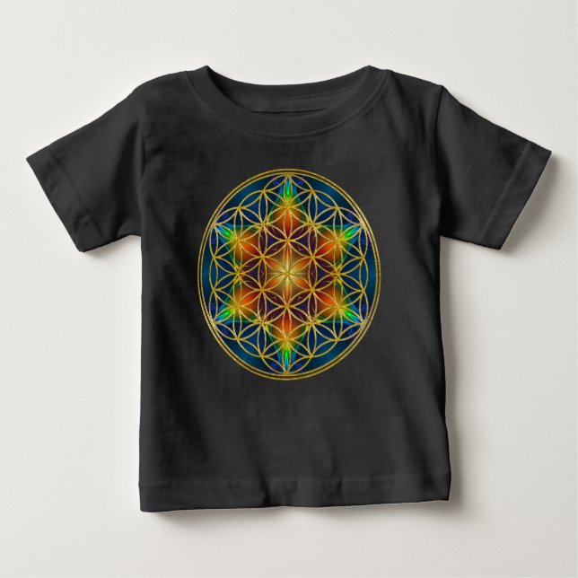 Camiseta FLOR DA VIDA - Flor de Fractal 1 (Frente)