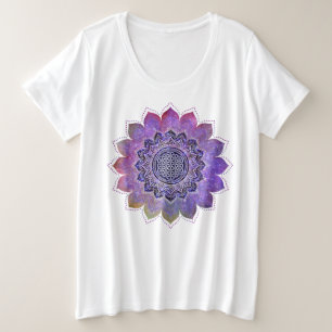 Camiseta Flor da Vida - Galáxia em Estilo Vintage Espaço 1