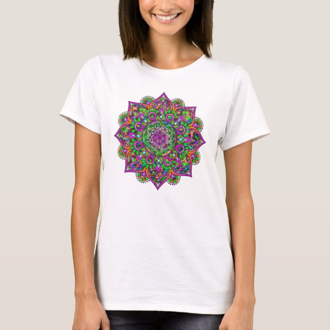Camiseta Flor Da Vida - Índia Mandala 1 (Frente)