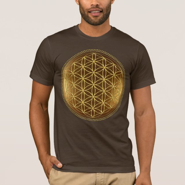 Camiseta FLOR DA VIDA - Medalha de Geometria Sagrada 1 (Frente)