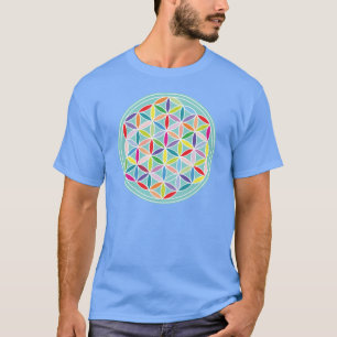 Camiseta Flor da vida - Multicoloured no azul