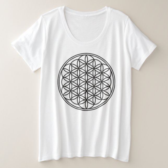 Camiseta FLOR DA VIDA - Símbolo de Geometria Sagrado 1 (Frente do Design)