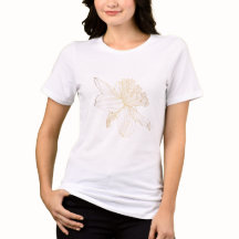 flor daffodil esboço de ouro. Mão pintada.