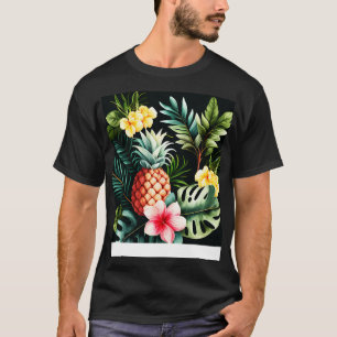 Camiseta Flor de Abacaxi Tropical Havaiana