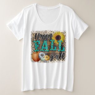 Camiseta Flor de Abóbora Feliz Queda Elegante