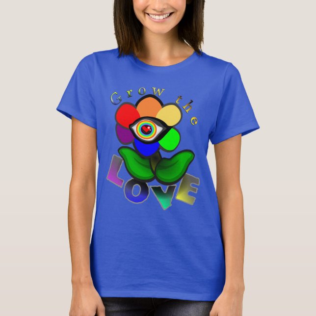 Camiseta Flor de Amor Arco-íris (Frente)