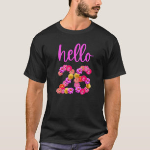 Camiseta Flor de Aniversário de 26 Anos Alô 26 É O Meu 26º 